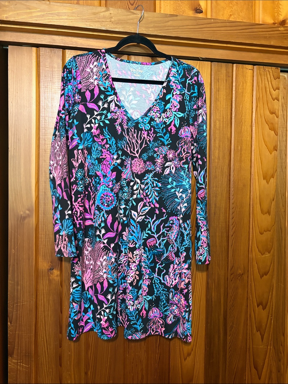 Lily Pulitzer Etta Dress! Size M. Onyx Twilight Coral floral print!